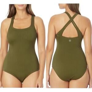 Hurley one piece swimsuit women’s size XXL green ribbed